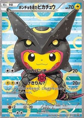 ポンチョを着たピカチュウ(黒レックウザ)